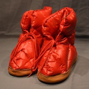 VNG Eddie Bauer Goose Down Leather Camping Slipper